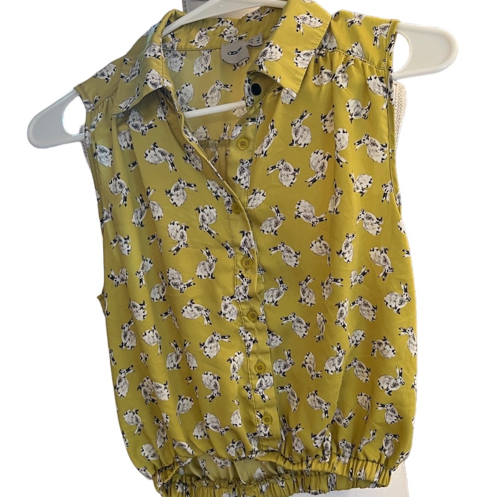 ASOS Sleeveless Green Bunny Top Size 4